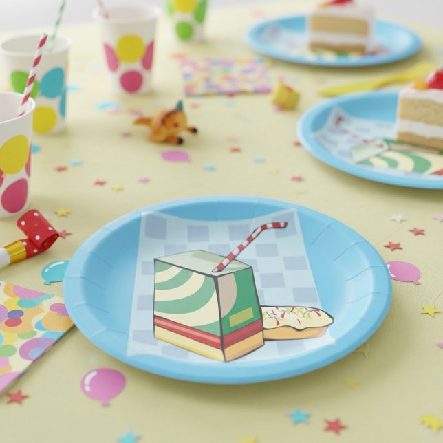 Assiettes En Carton Boire Avec Une Plaque De Papier Paille (Créateur téléchargé)