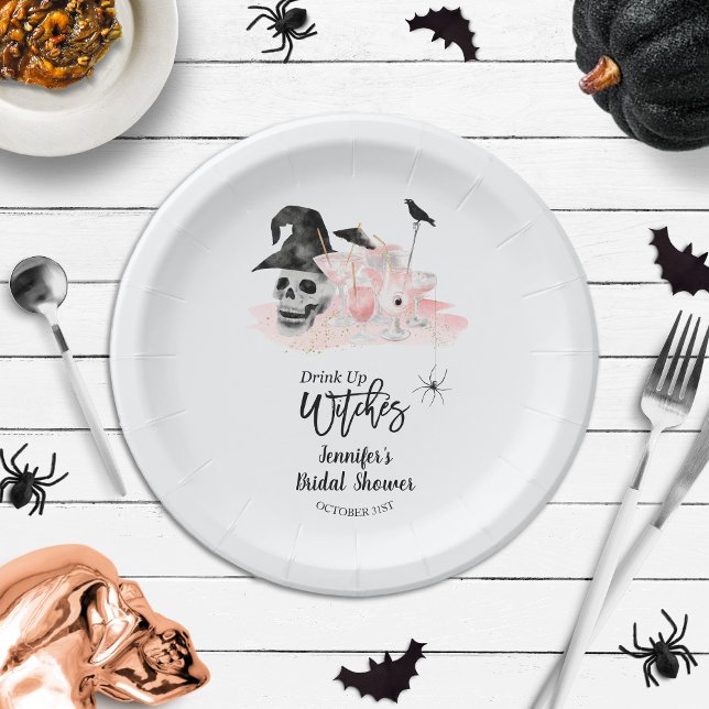 Assiettes En Carton Boire des Whitches Rose Cocktail Fête des mariées (Créateur téléchargé)