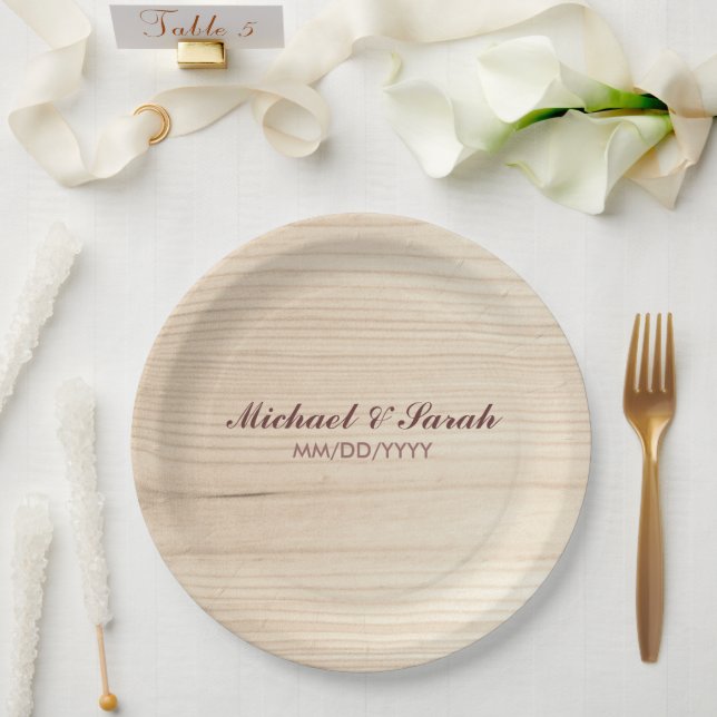 Assiettes En Carton Bois (Mariage)