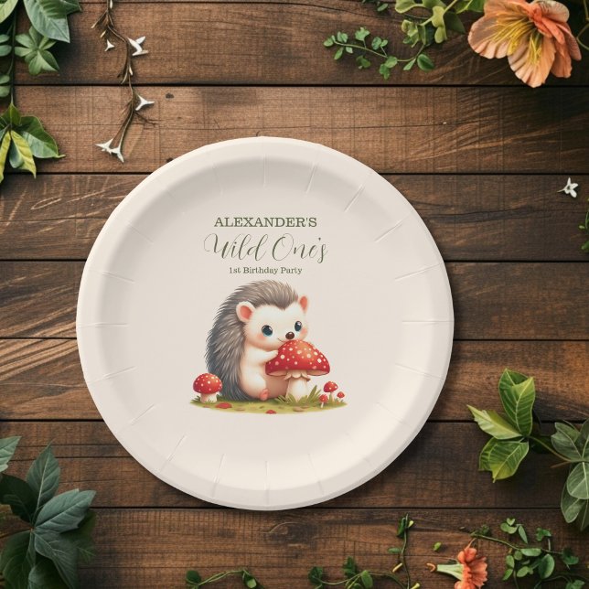 Assiettes En Carton Bois Animaux Végétation Sauvage Un 1er Anniversair (Créateur téléchargé)