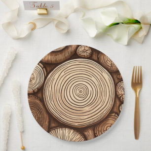 Assiettes En Carton Bois rond Loges Forêt de bois