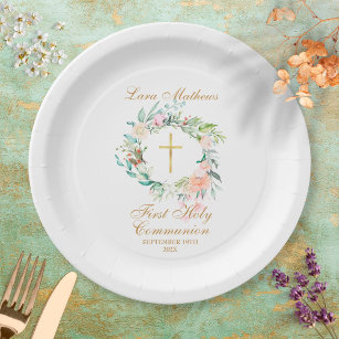 12 assiettes de fête florale Boho, assiettes en papier fleuri, assiettes  peintes à la main, assiettes de mariage Boho, tea party de laprès-midi -   France