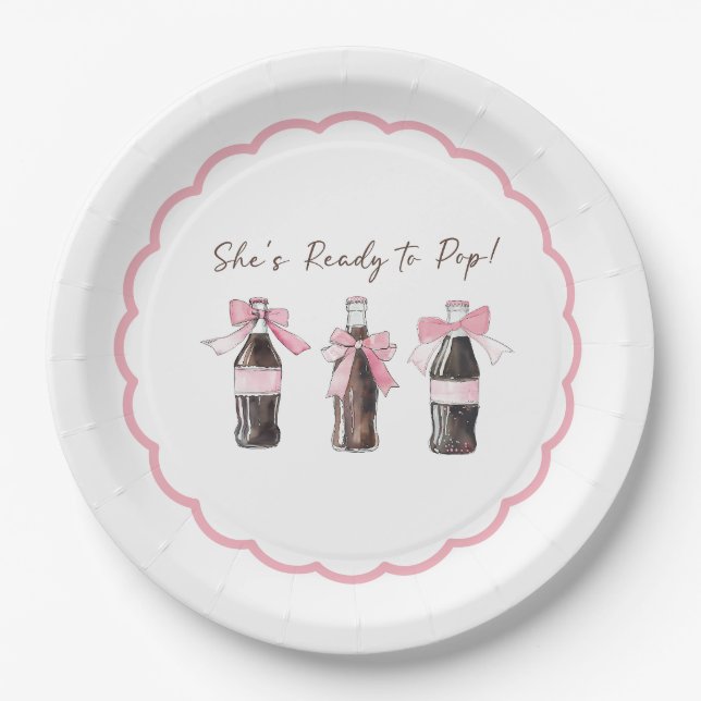 Assiettes En Carton Boisson Bébé Rose Prête à éclater ! (Devant)