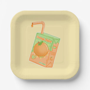 Assiettes En Carton Boîte à jus orange jaune