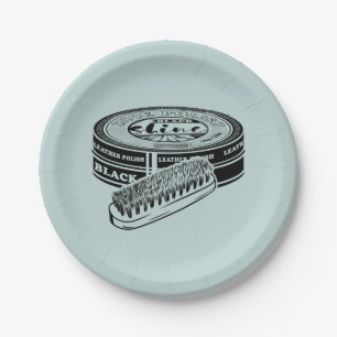 Assiettes En Carton Boite de cirage à chaussures noires