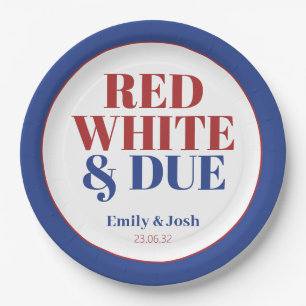 Assiettes En Carton Bold Red White et Due 4 juillet USA Baby shower