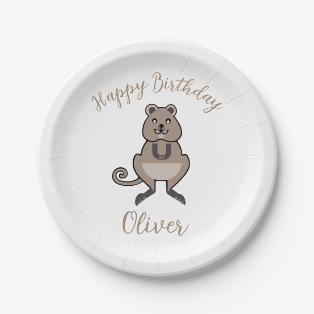 Assiettes En Carton Bon anniversaire - Graphic QUOKKA - Nature - Fête (Devant)