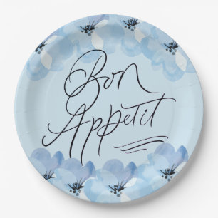 Assiettes En Carton Bon Appetit Blue Floral