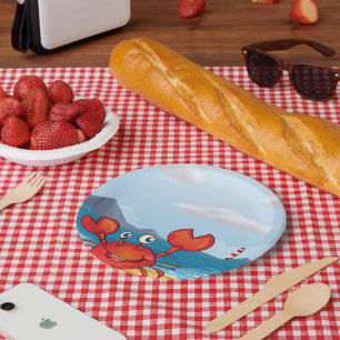 Assiettes En Carton Bon Crabe Sur Une Plage
