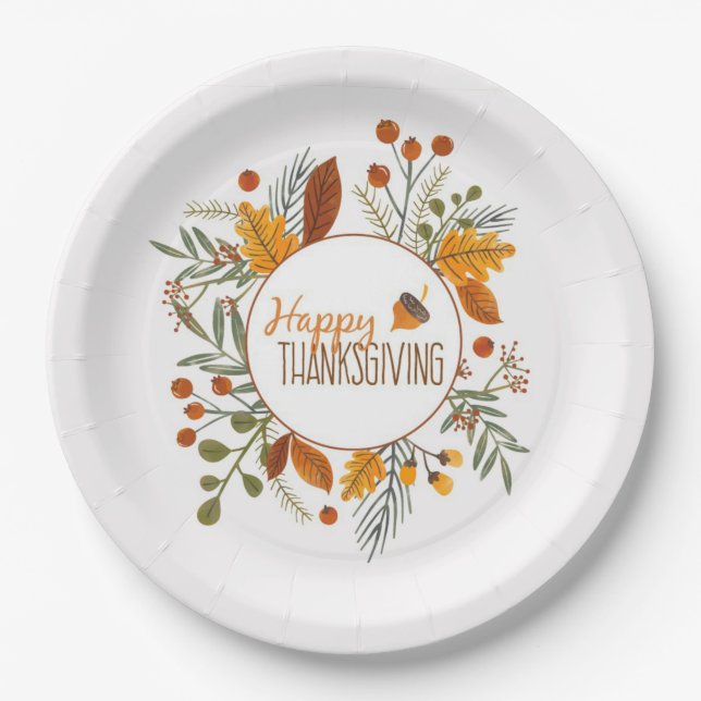 Assiettes En Carton Bon thanksgiving (Devant)