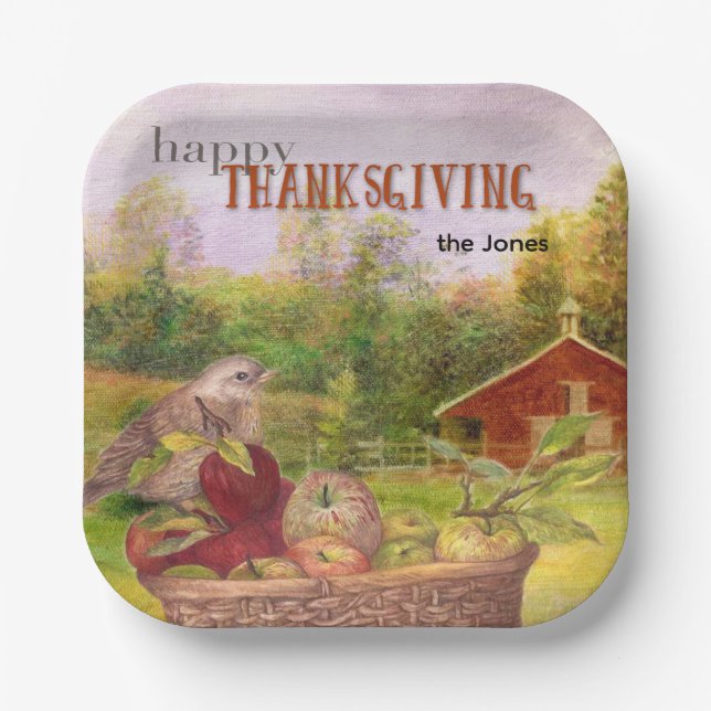 Assiettes En Carton Bon thanksgiving Apple Harvest (Recto)
