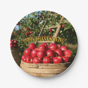 Assiettes En Carton Bon thanksgiving coloré de récolte de pomme