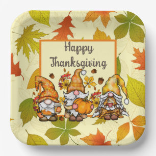 Assiettes En Carton Bon thanksgiving Gnomes