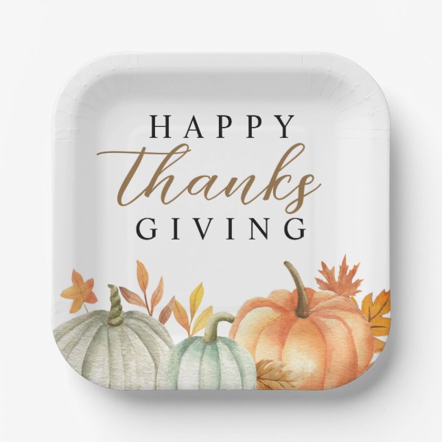 Assiettes En Carton Bon thanksgiving moderne | Chute (Recto)