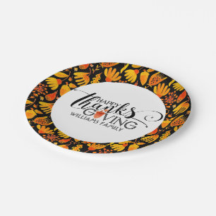 Assiettes En Carton Bon thanksgiving Typographie moderne