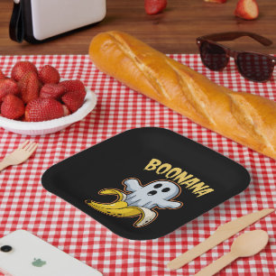 Assiettes En Carton Bonana Fantôme Mignon Banane Halloween