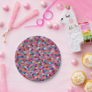 Assiettes En Carton Bonbon en coton rose