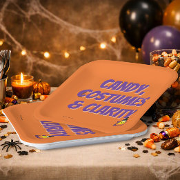 Assiettes En Carton Bonbons, Costumes & Clarté | Fête d'Halloween sans