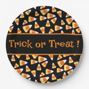Assiettes En Carton Bonbons d'Halloween motif, gâteries amusantes de b