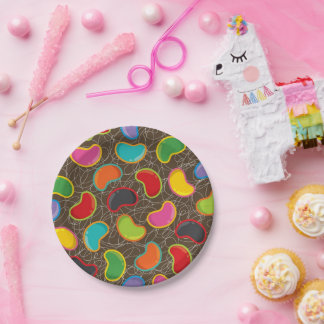 Assiettes En Carton Bonbons Rétro Colorés pour l'Anniversaire des Enfa