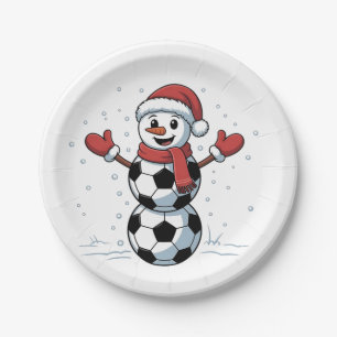 Assiettes En Carton Bonhomme de neige Football Noël Père Noël Baseball
