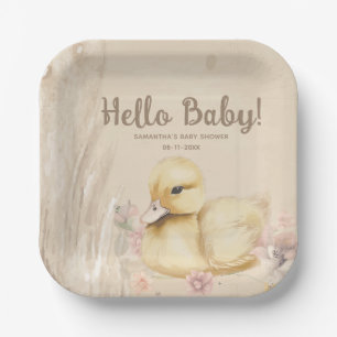 Assiettes En Carton Bonjour bébé ! baby shower boho