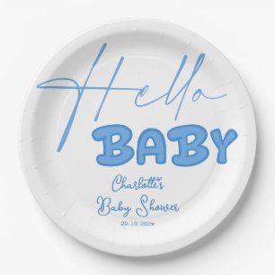 Assiettes En Carton Bonjour bébé Élégante Baby Shower