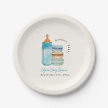 Bonjour Bébé Macarons Bleus et Garçon Lait Fête Pr