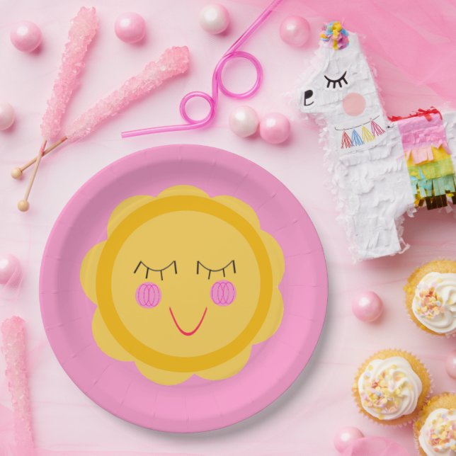 Assiettes En Carton Bonjour, Soleil ! (Fête)