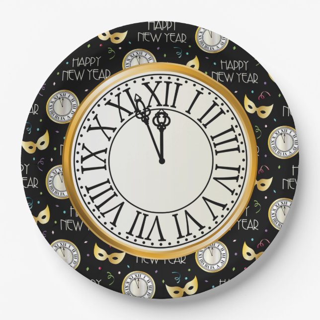 Assiettes En Carton Bonne année (Devant)