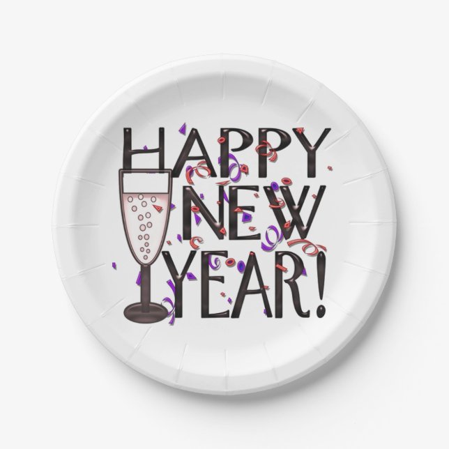 Assiettes En Carton Bonne année (Devant)