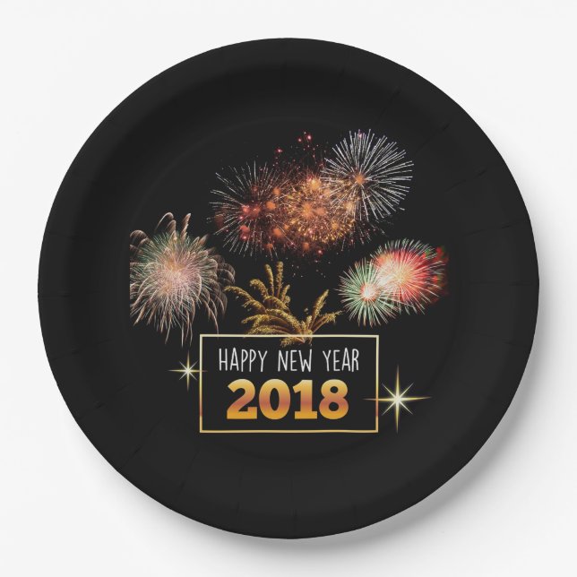 Assiettes En Carton Bonne année 2018 (Devant)