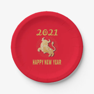Assiettes En Carton Bonne année chinoise 2021