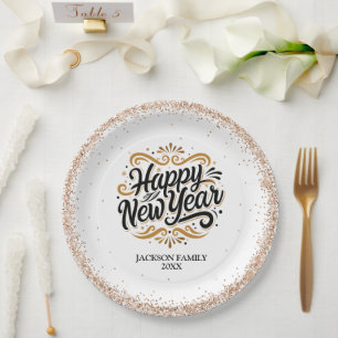 Assiettes En Carton Bonne année personnalisée