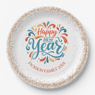 Assiettes En Carton Bonne année personnalisée