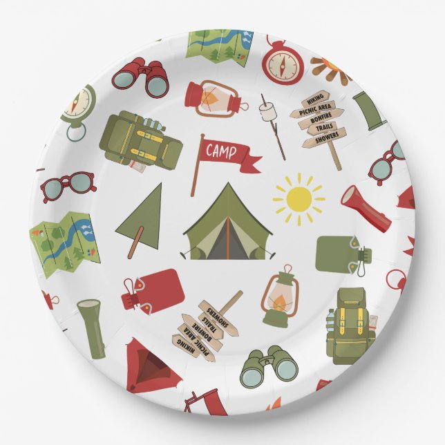 Assiettes En Carton Bonne aventure Camper Anniversaire (Devant)