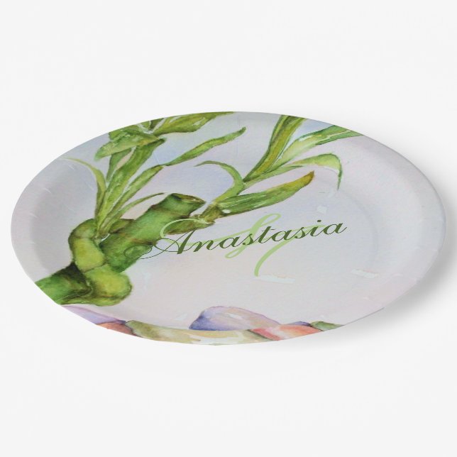 ASSIETTES EN CARTON BONNE CHANCE MONOGRAM DU PARTI DE RETRAITE (Angle)