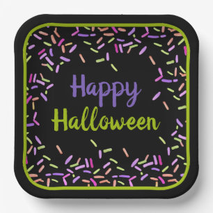 Assiettes En Carton Bonne Halloween Éffrayante arrosage plaque de papi