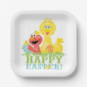 Assiettes En Carton Bonne Pâques d'Elmo & Big Bird