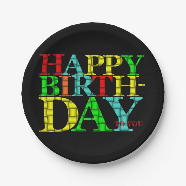 Assiettes En Carton Bonne plaque de papier d'anniversaire (Devant)