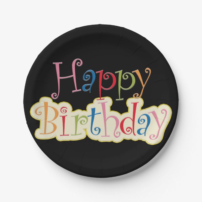 Assiettes En Carton Bonne plaque de papier d'anniversaire (Devant)