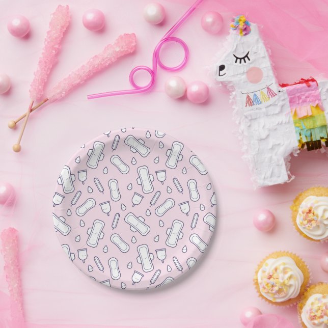 Assiettes En Carton Bonne Première Période Pink Cute Tampon Pad (Fête)