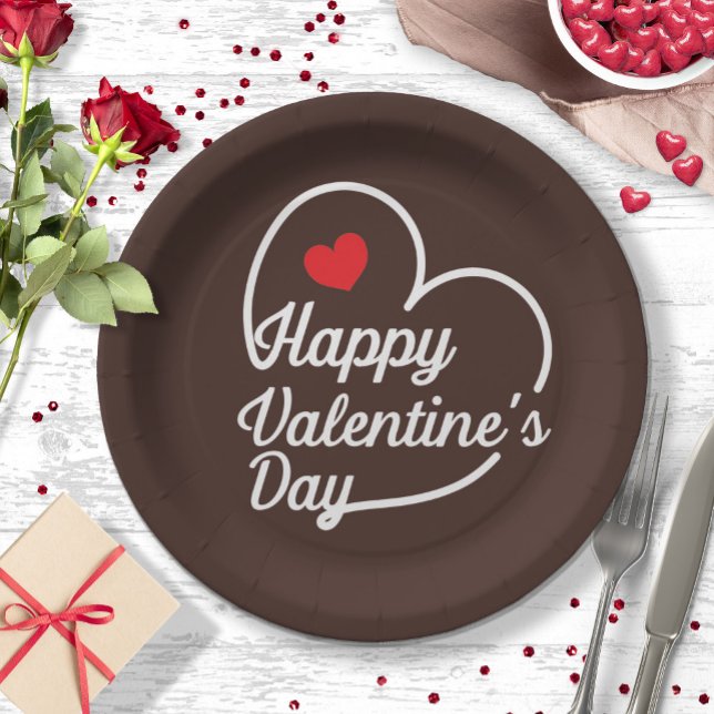 Assiettes En Carton Bonne Saint-Valentin, coeur lavé ID734 (Créateur téléchargé)