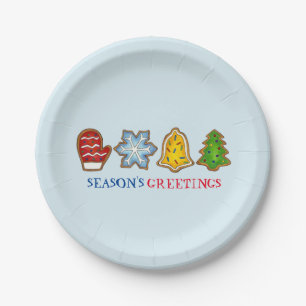 Assiettes En Carton Bonnes Fêtes Noël Cookie Plaques de vacances
