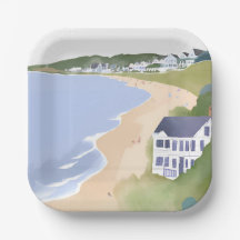 Bonnet Shores | Aquarelle de la plage de Rhode Isl