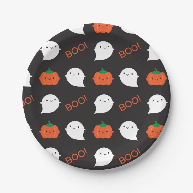 Assiettes En Carton Boo ! C'est Halloween (Devant)