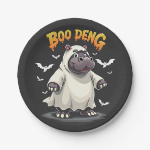 Assiettes En Carton Boo Deng Ghost Baby Pygmy Hippo Moo Deng Halloween