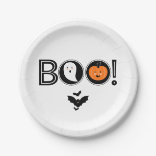 Assiettes En Carton Boo ! Plaque en papier d'Halloween