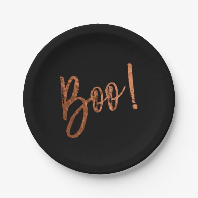 Assiettes En Carton Boo ! Plaques Halloween modernes (Devant)