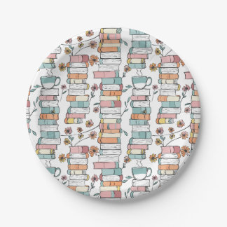 Assiettes En Carton Bookish Books Pastel Pink Paper Plates